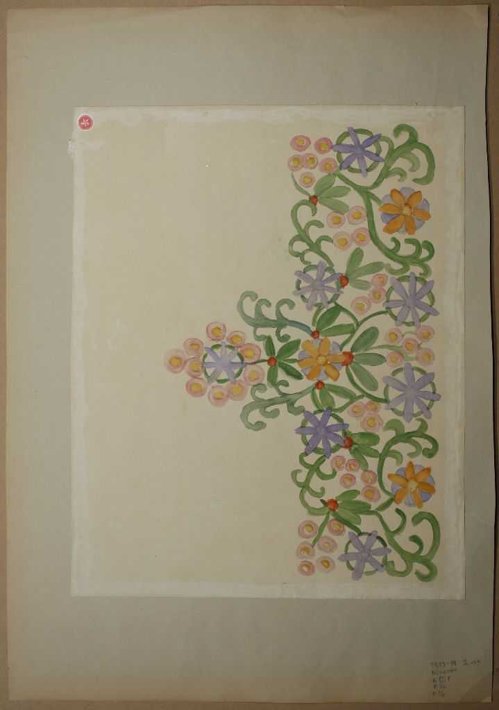 Pöytäliina, kukkaornamentti, 1913-14