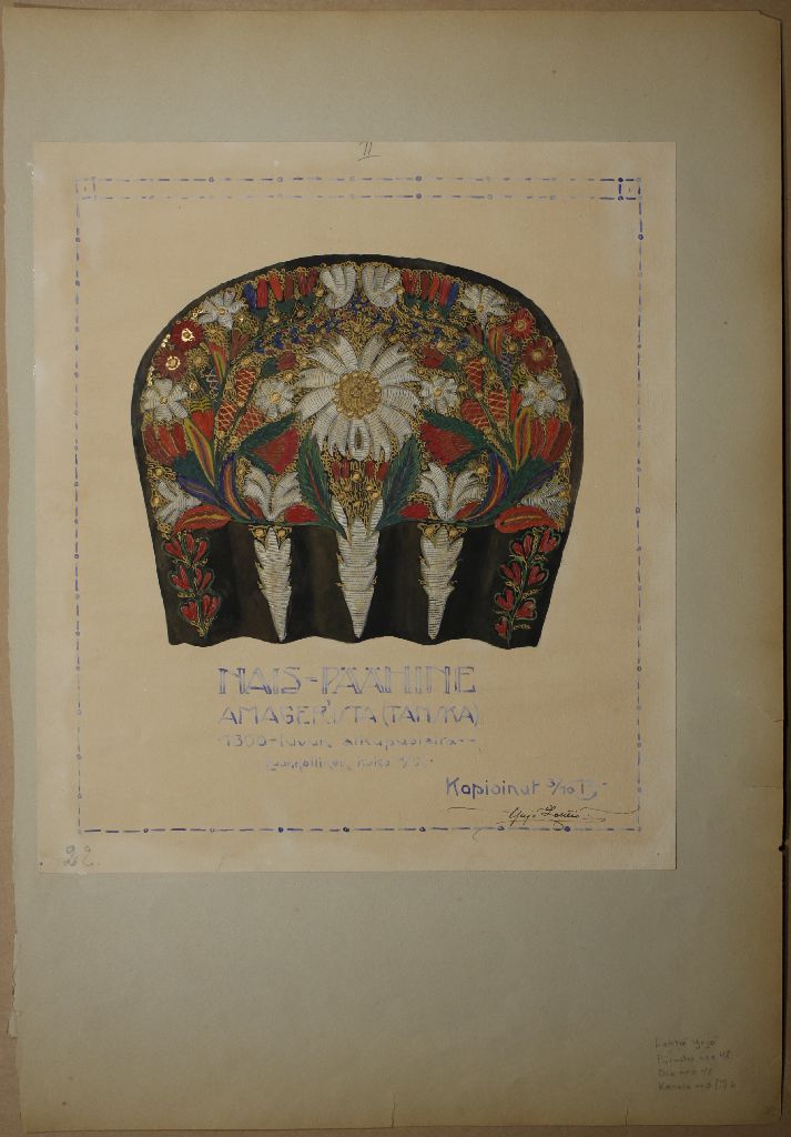 Yrjö Lehtiö, Nais-päähine amager'ista, 1913-14 vsk II