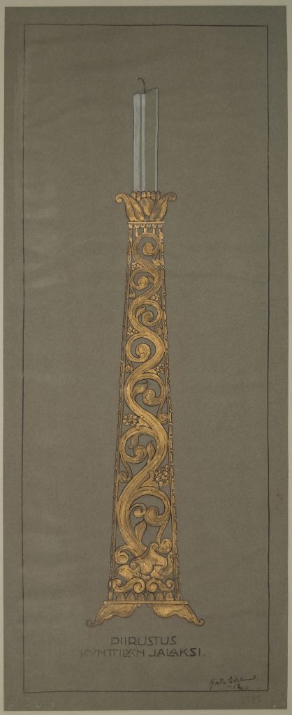 Gustaf Adolf Eklund, Piirustus kynttilän jalaksi, 1913