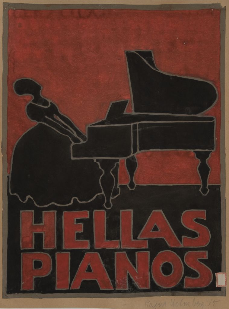 Ragni Holmberg, juliste, Hellas pianos, 1915