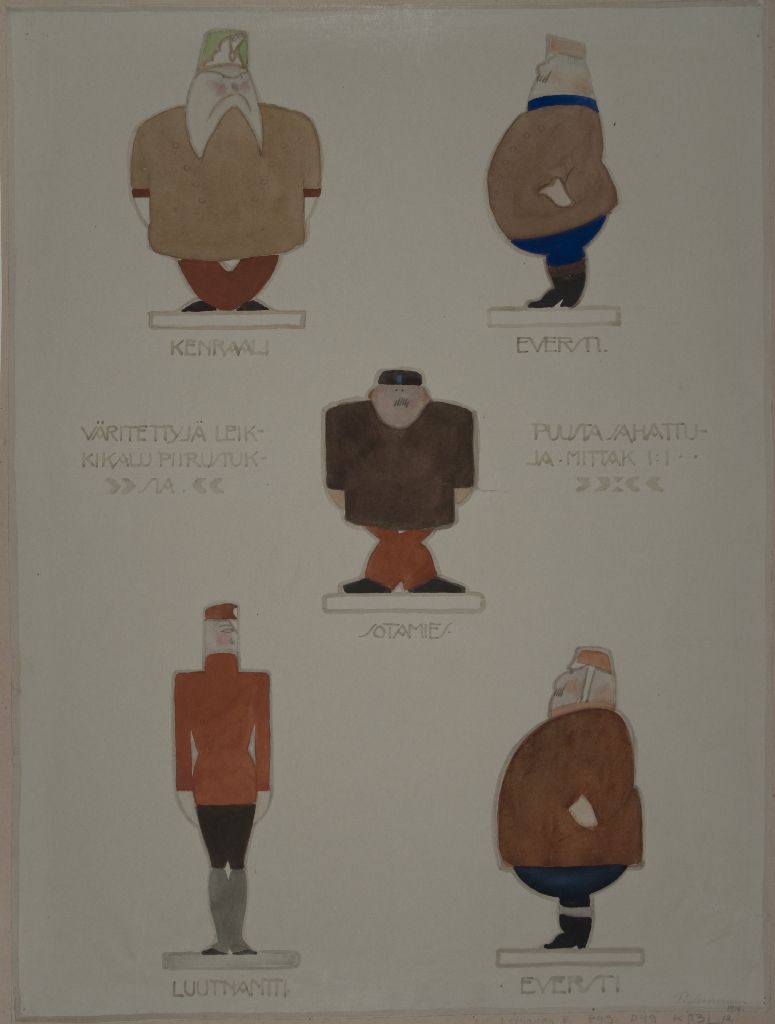 Paavo Leinonen, Väritettyjä leikkikalupiirustuksia, 1916