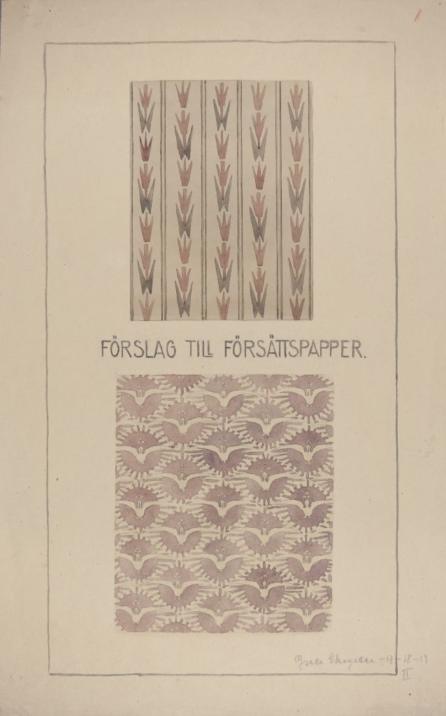 Greta Skogster, Förslag till försättspapper, 1917