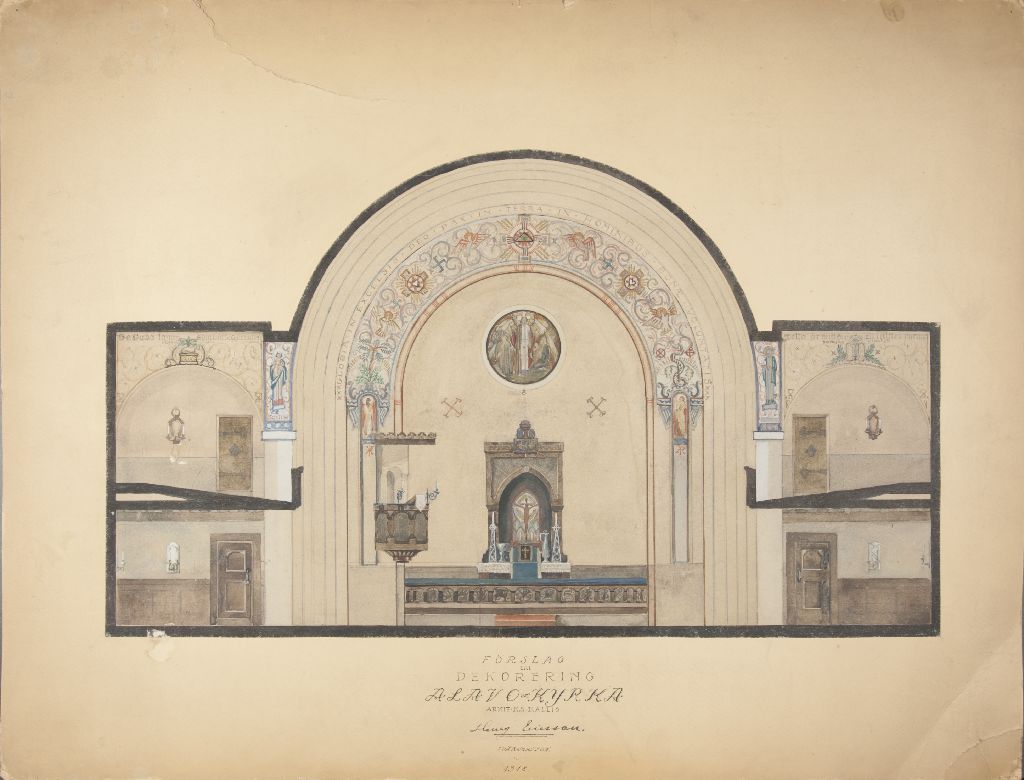Henry Ericsson, Förslag till dekorering Alavo kyrka, 1918