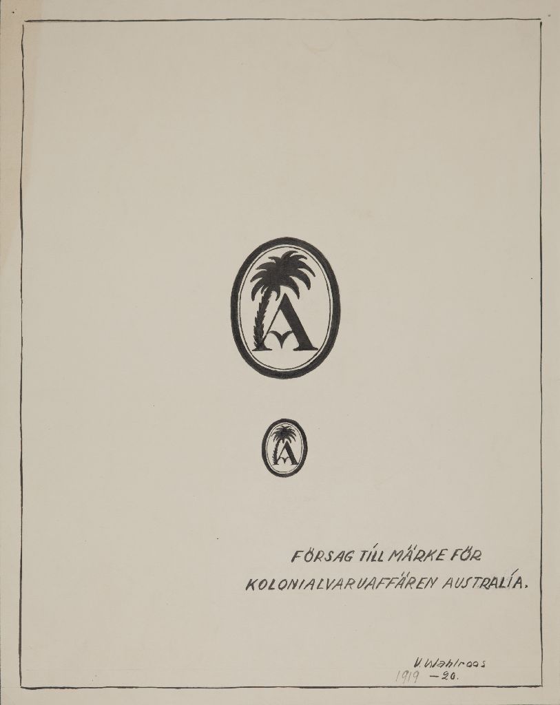 Valter Vahlroos, Förslag till märke för kolonialvarvaffären Australia, 1920