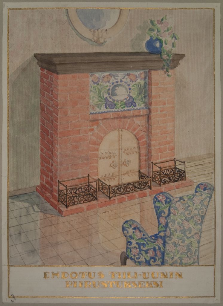 Ehdotus tiiliuunin piirustukseksi, 1913-1914