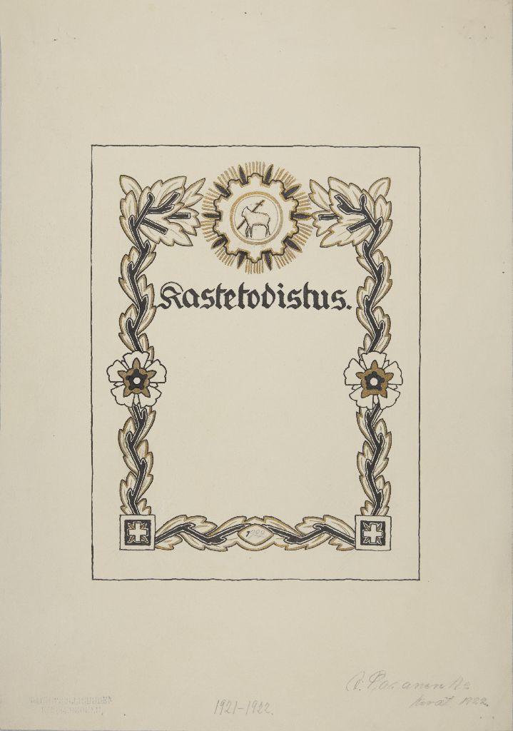 Aune Pasanen, Kastetodistus, 1922