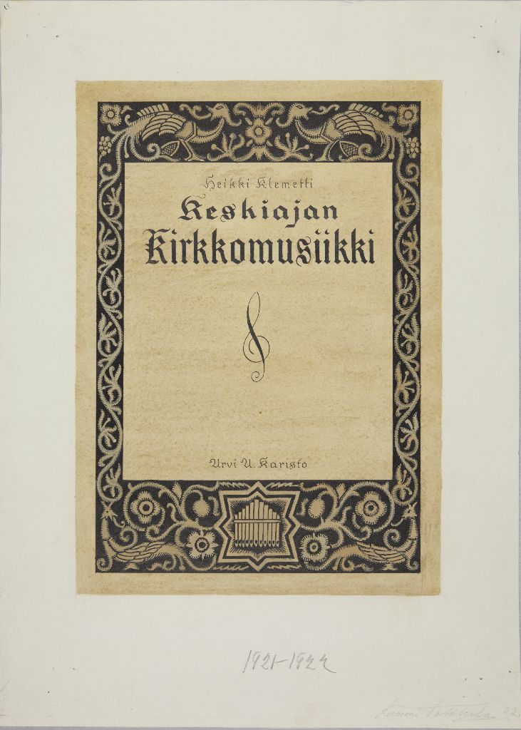 Lauri Tokkola, Kirjan kansi, Keskiajan kirkkomusiikki, 1922