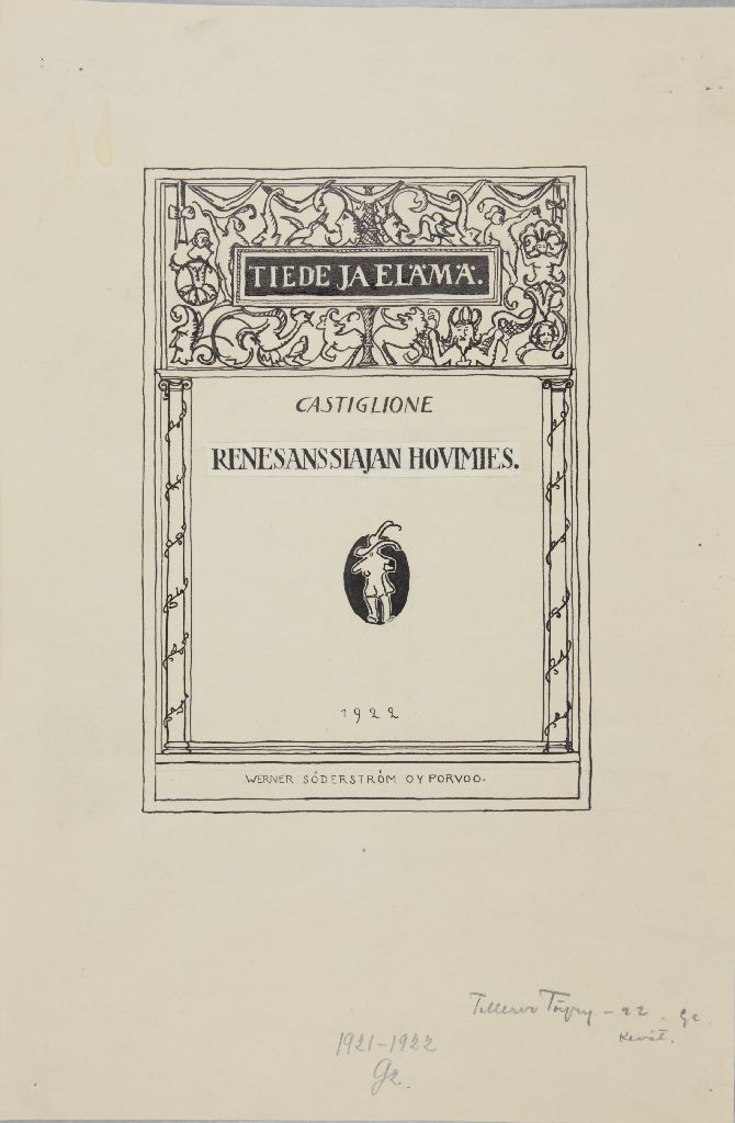 Tellervo Töyry, Kirjan kansi: Tiede ja elämä, Renessanssiajan hovimies, 1922