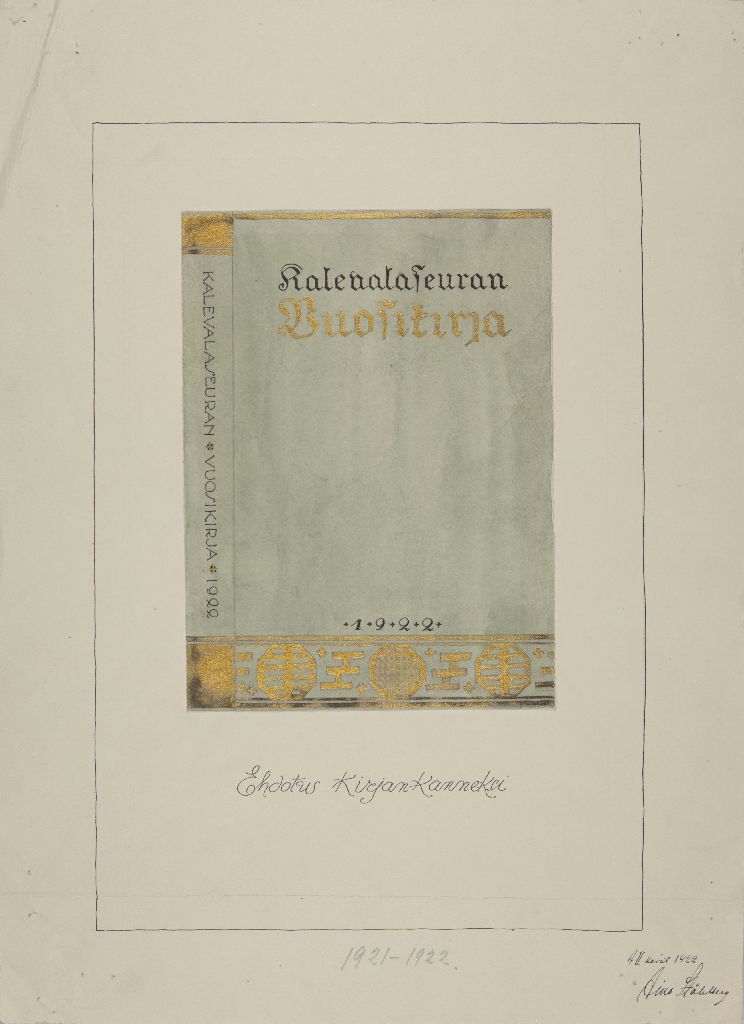 Aino Ståhöberg, Ehdotus kirjankanneksi, Kalevalaseuran vuosikirja, 1922
