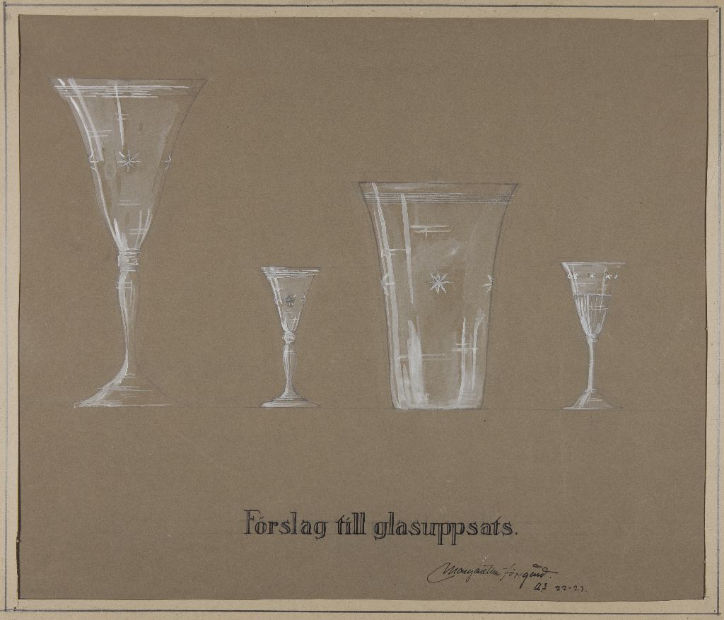 Margareta Forsgård, Förslag till glasuppsats, 1922-1923
