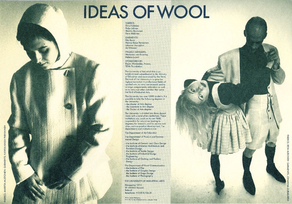 Näyttelyjuliste, Ideas of Wool, Taideteollinen korkeakoulu, 1988