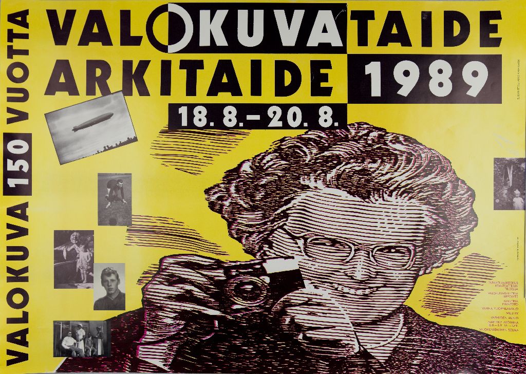 Näyttelyjuliste, Valokuvataide - arkitaide, Valokuva 150 vuotta, 1989