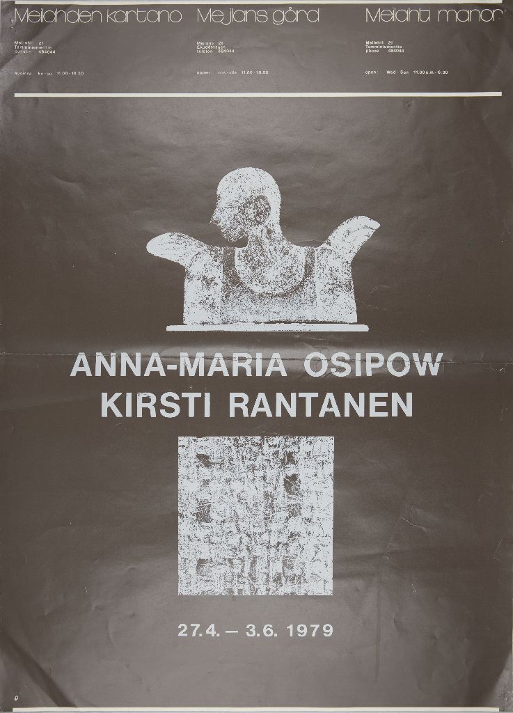 Näyttelyjuliste, Anna-Maria Osipow - Kirsti Rantanen, 1979