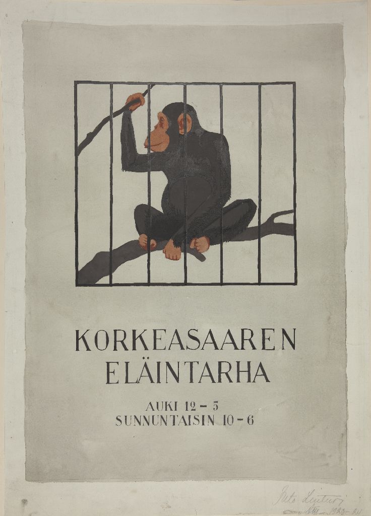 Into Linturi, Juliste: Korkeasaaren eläintarha, 1923-1924