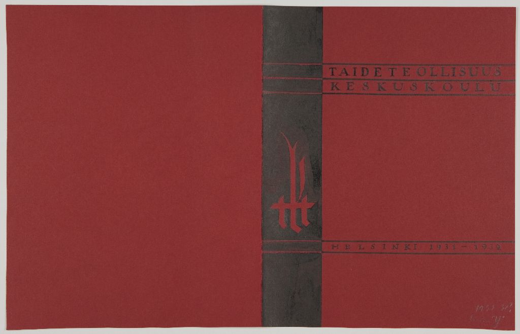 Nimetön, Taideteollisuuskeskuskoulun vuosikertomuksen kansisuunnitelma , 1931-1932