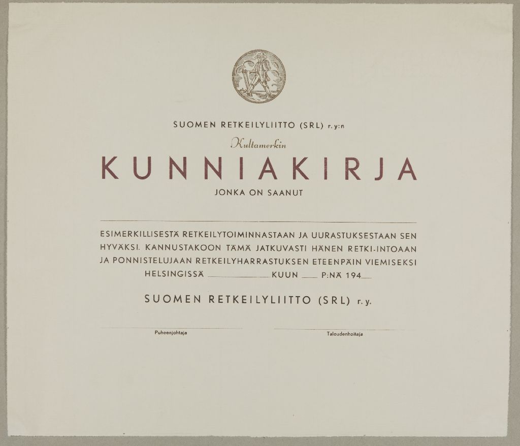 Nimetön, Kunniakirja, 1940-1941