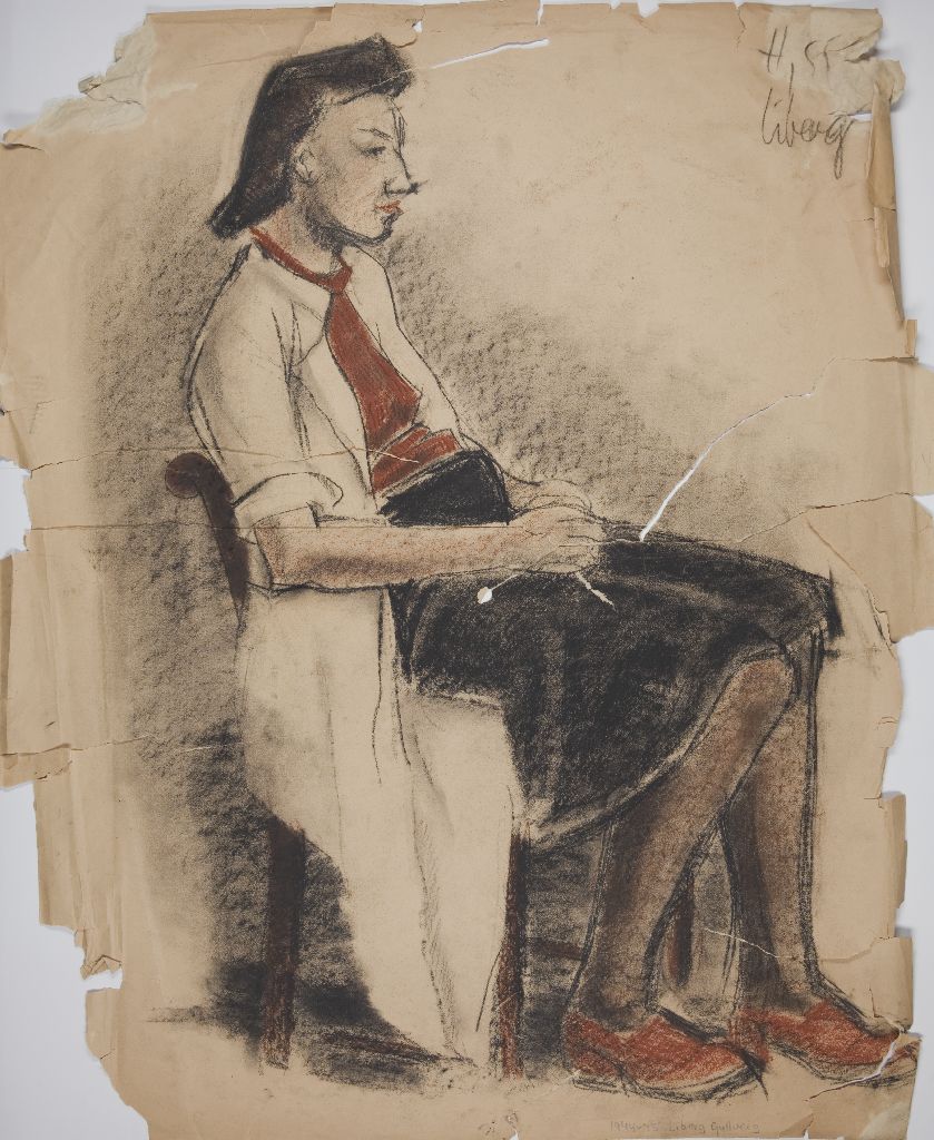 Gullveig Liberg, Elävänmallin piirustus, 1944-1945