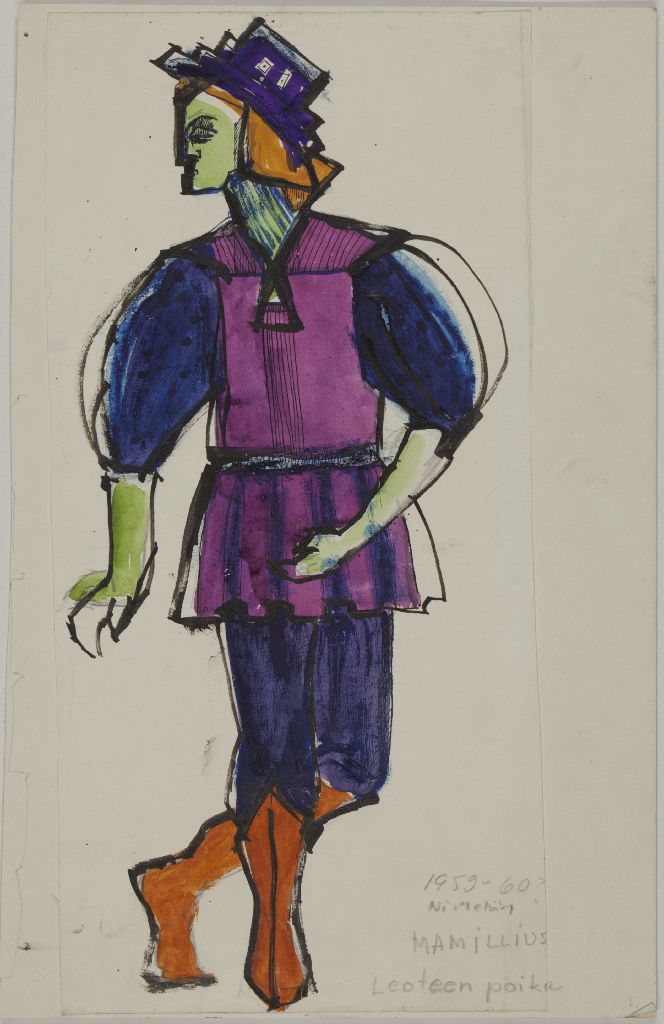 Nimetön, Puvustussuunnitelma Shakespearen Talvinen tarina -näytelmään, 1959-1960