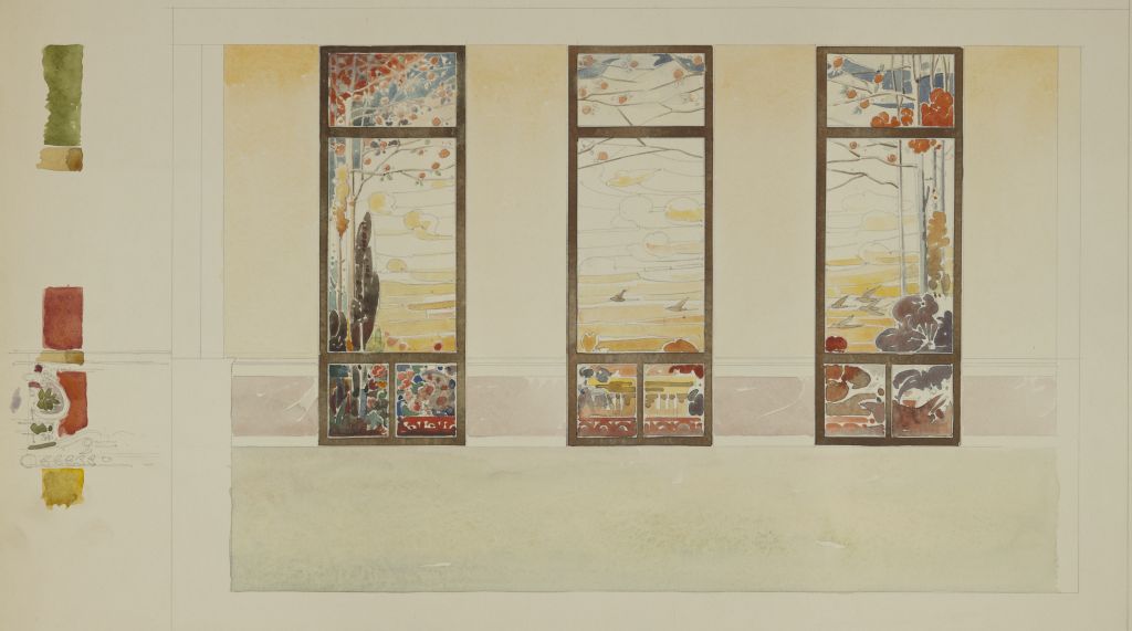 Gustaf Nyström, Kolme ikkunaa lasimaalauksineen