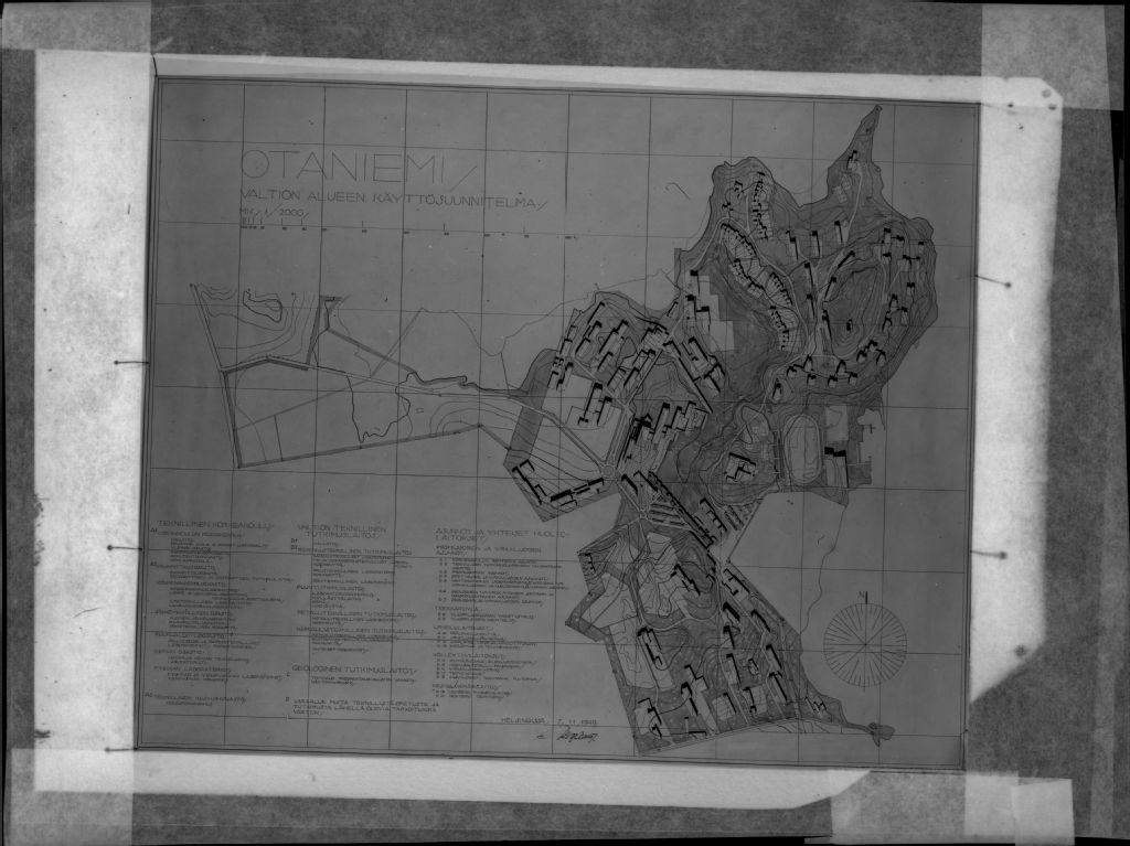 Otaniemi, valtion alueen käyttösuunnitelma 7.11.1949