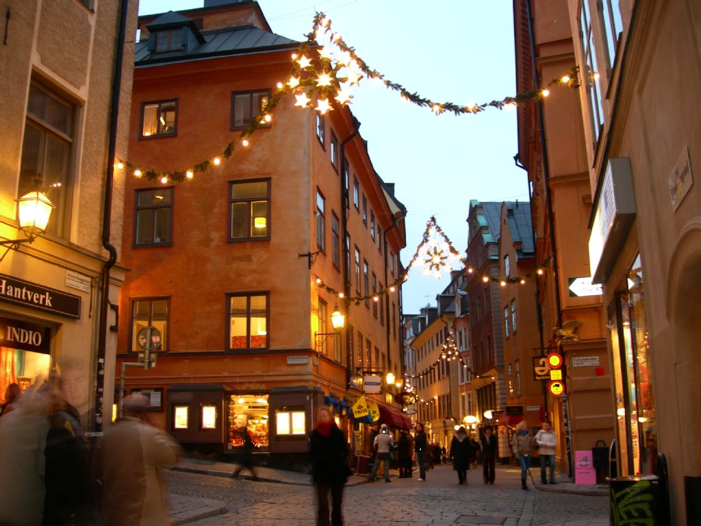 Ekskursio Tukholmaan, matkakuvia: jouluvaloja vanhassakaupungissa