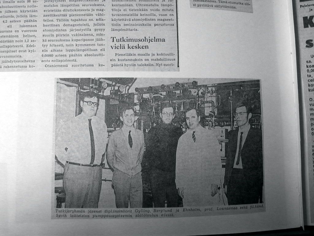 Newspaper Clippings About Low Temperature Laboratory (LTL)
