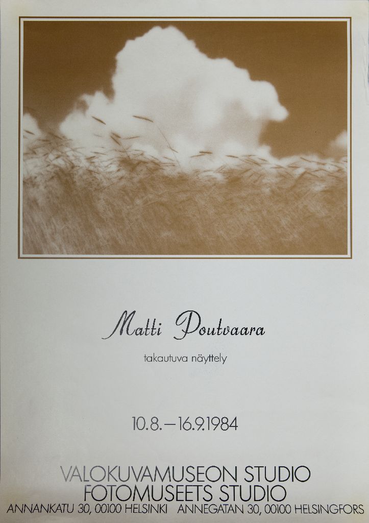 Näyttelyjuliste, Matti Poutvaara, takautuva näyttely, 1984