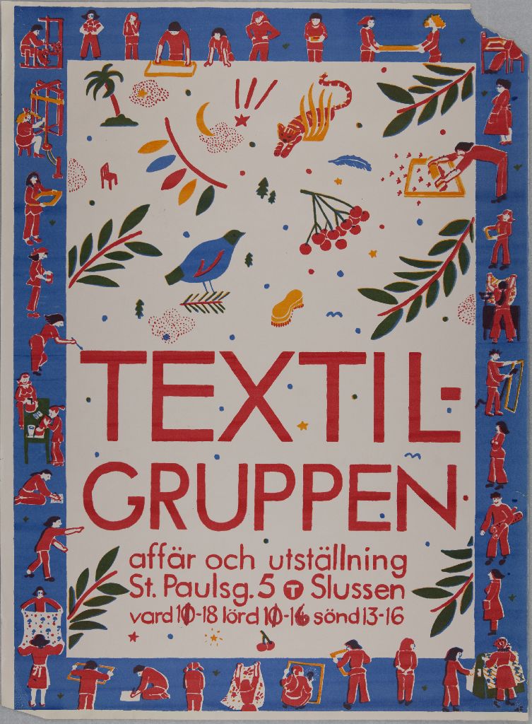 Näyttelyjuliste, Textilgruppen, 1970-1980-luku
