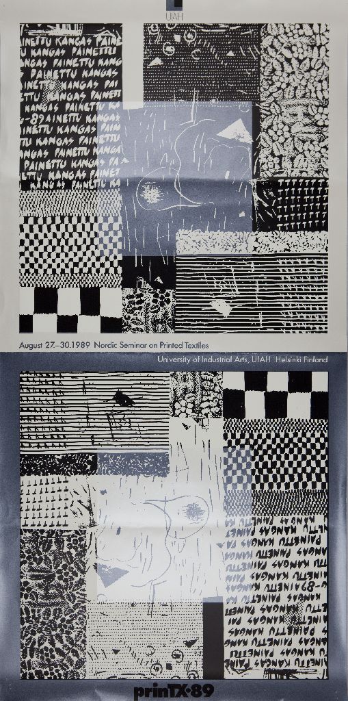 Näyttelyjuliste, prinTX-89 - Nordic Seminar on Printed Textiles, 1989