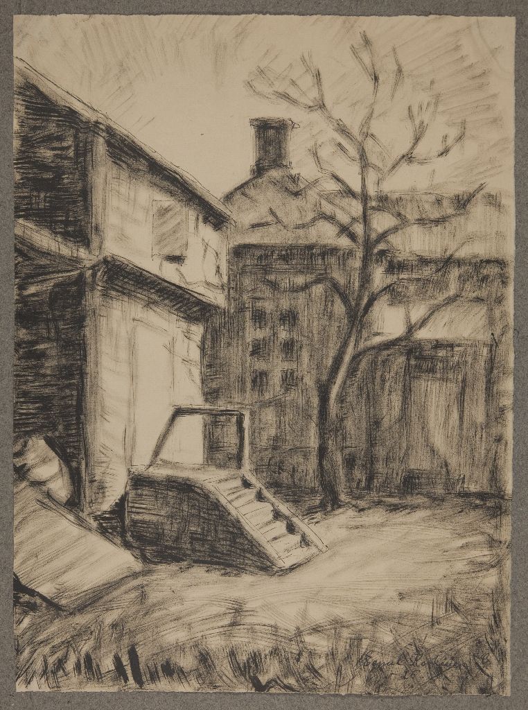 Eemil Koskinen, Tussipiirros; pihanäkymä, 1925