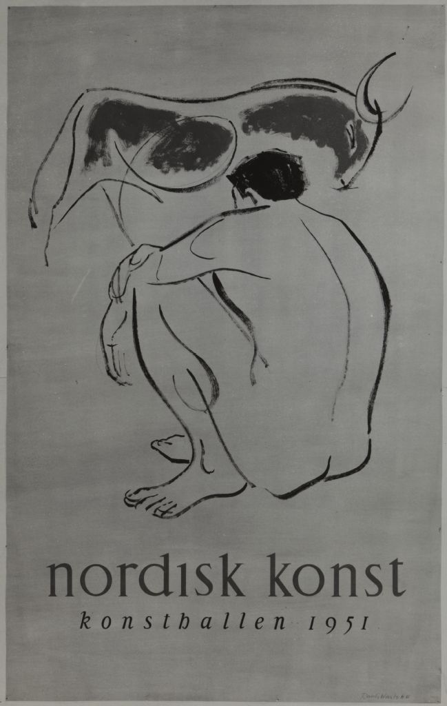Nordisk konst, konsthallen 1951 -juliste, oppilastyö Rauli Warto (vuosikertomus 50-51)